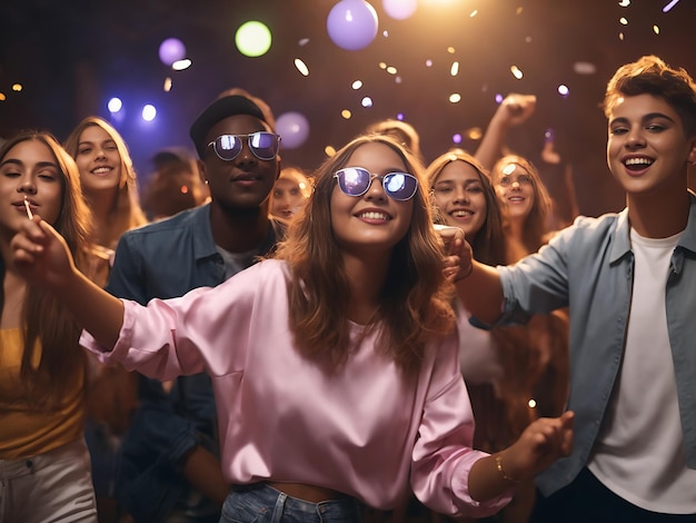 Des jeunes en train de faire la fête.