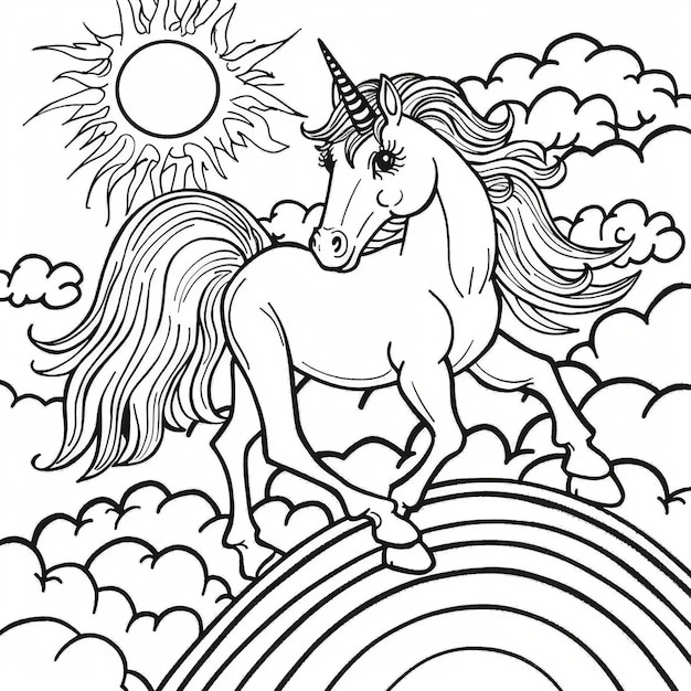 Jeux Unicorn_Arc-en-ciel_Coloration de l'image