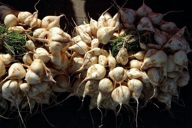 Jicama, fruit croquant frais et doux de goût dans le marché local Thaïlande.