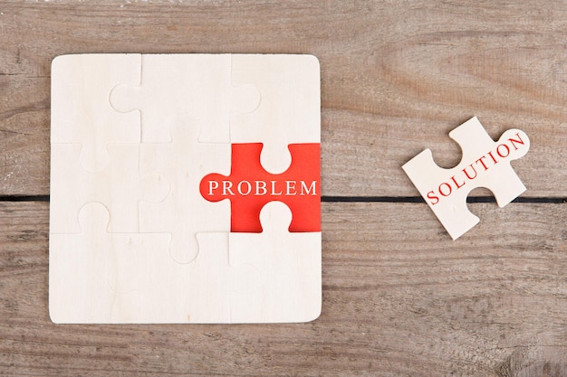 Jigsaw Puzzle Pieces avec des mots Problème et Solution