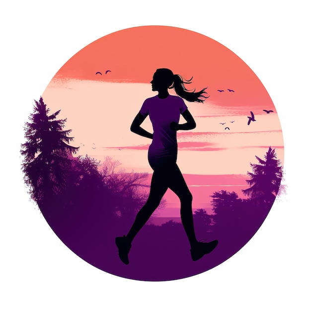 Photo le jogging dans l'illustration vectorielle de la nature