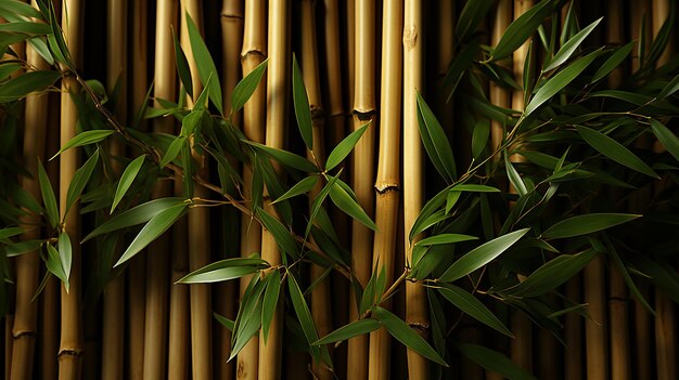 Photo la joie du bambou les tiges naturelles du bambou
