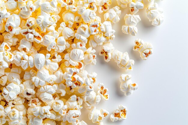 Photo la joie du pop-corn croustillant isolé sur un fond blanc