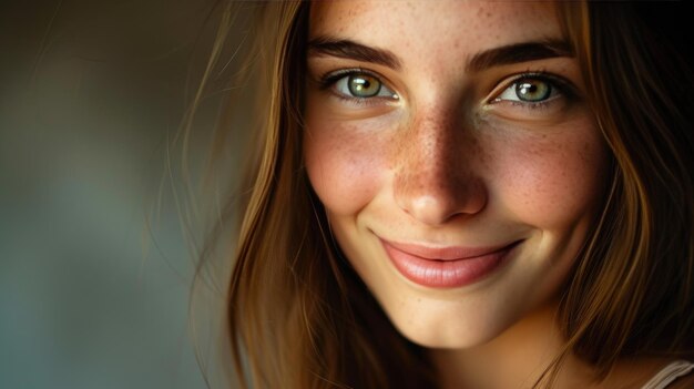 La joie rayonnante Vue rapprochée d'une jeune femme souriante