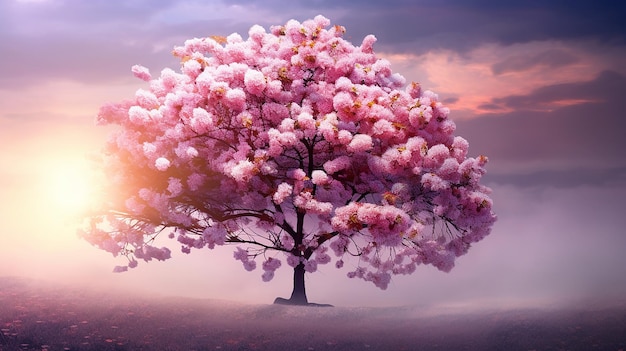 Photo joli arbre en fleurs de cerisier au printemps, fond d'écran de nature