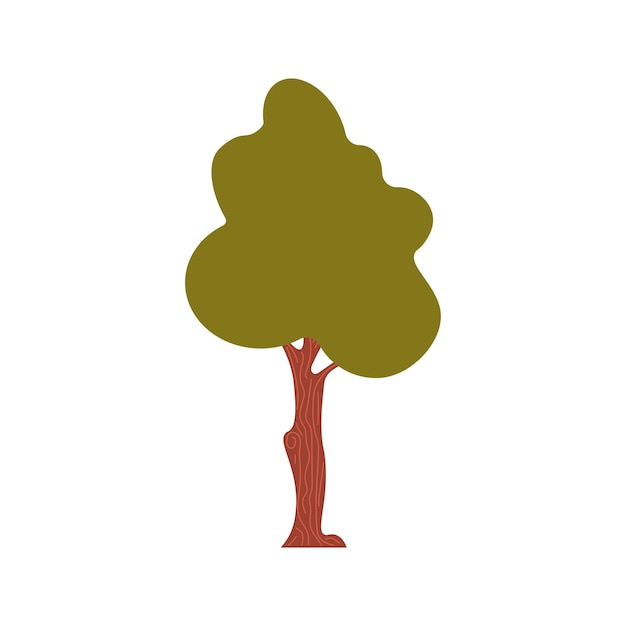 Joli arbre scandinave dans un style plat isolé sur un fond blanc