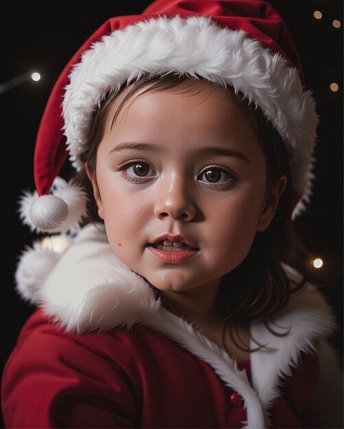 Photo joli bébé père noël