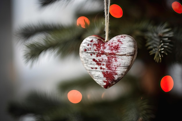 Joli coeur symbolisant l'amour de la saison de Noël Generative AI