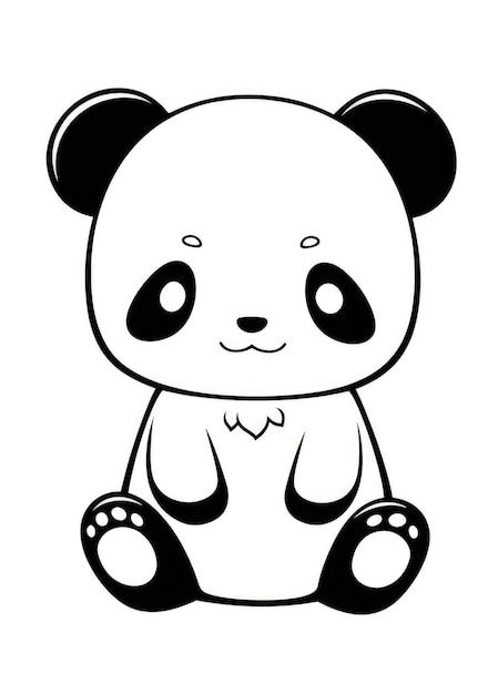 joli coloriage de panda sur papier A4