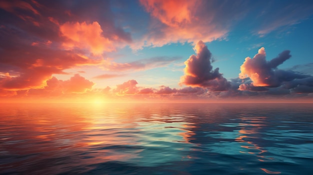 Joli coucher de soleil sur la mer
