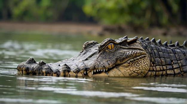 Joli crocodile debout dans le Sundarban du Bangladesh image de photographie Ai généré de l'art