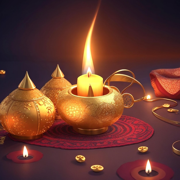 Joli fond de Diwali avec un design réaliste