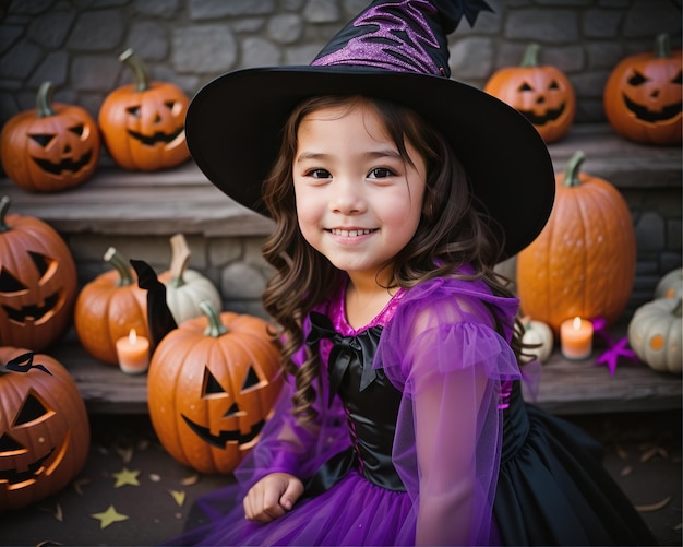 Joli jeune garçon avec une épouvantable citrouille costume de fête d'Halloween tour ou traitement télécharger gratuitement des images