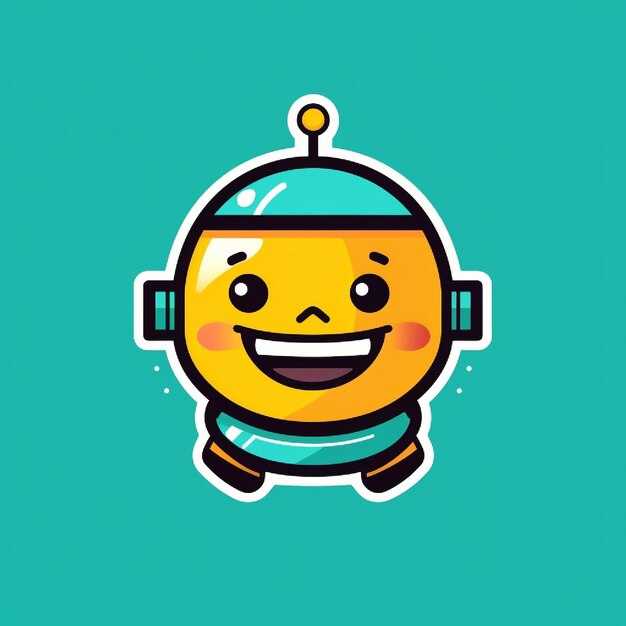 un joli logo de mascotte de robot