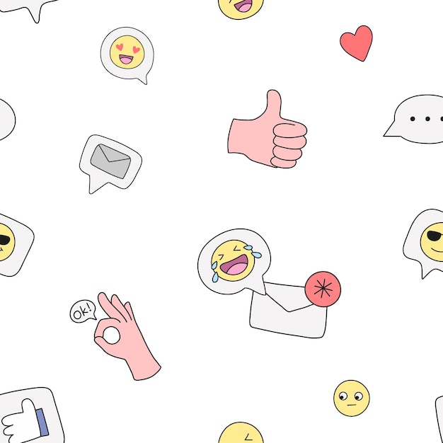 Un joli motif png avec un emoticon d'arrière-plan transparent