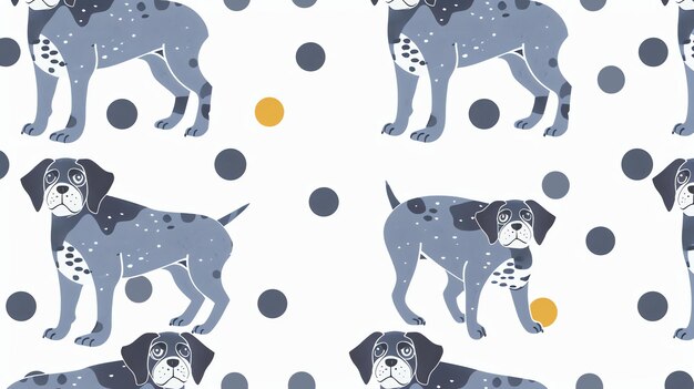 Un joli motif sans couture avec des chiens de dessins animés sur un fond blanc parfait pour le papier peint en tissu et d'autres projets de conception