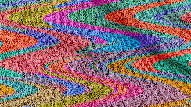 Joli ondulé coloré dans un tissu