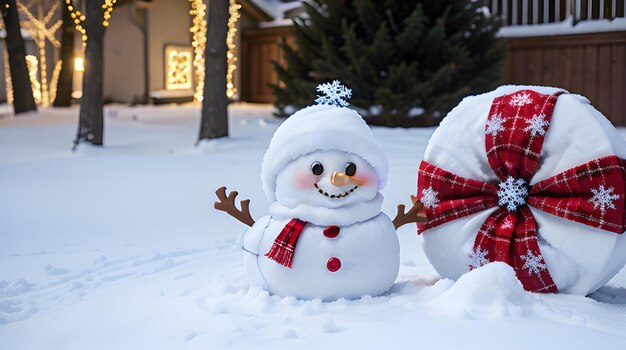 un joli petit bonhomme de neige