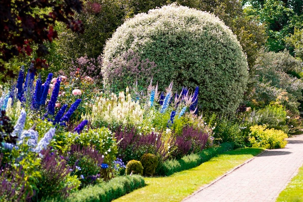 Une jolie bordure dans un jardin de campagne anglais.