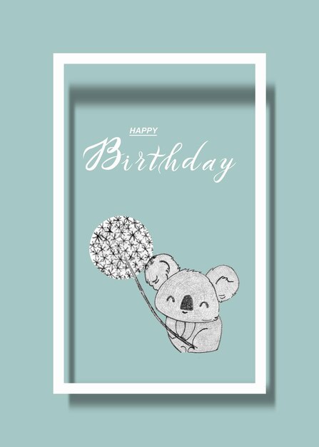 Photo jolie carte d'anniversaire pour enfants avec un ours en peluche