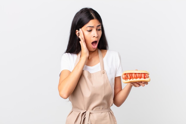 jolie femme chef avec un tablier