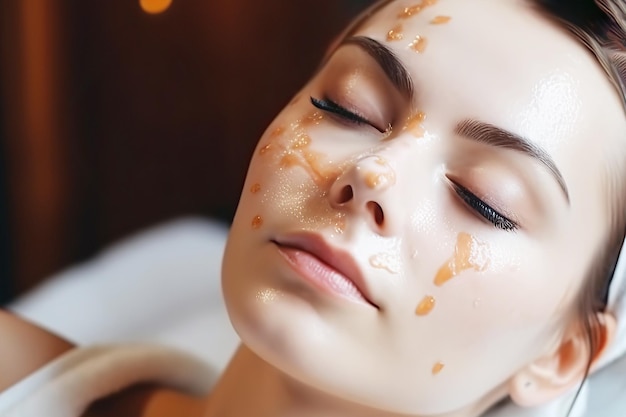 Une jolie femme dans un salon de beauté.