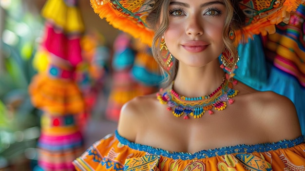 Une jolie femme danse pour la célébration du Cinco de Mayo