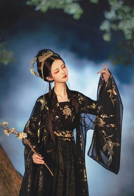 Photo une jolie fille chinoise hanfu