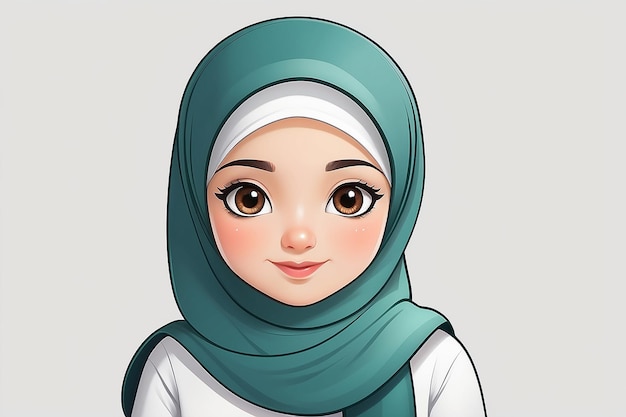 Une jolie fille avec un hijab qui dit bonjour