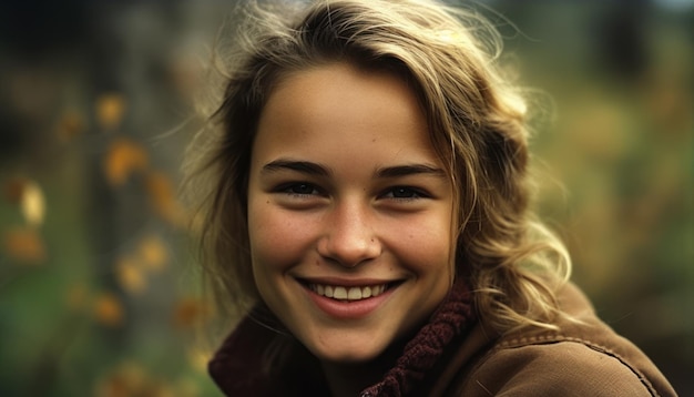 Jolie fille souriante relaxante en plein air