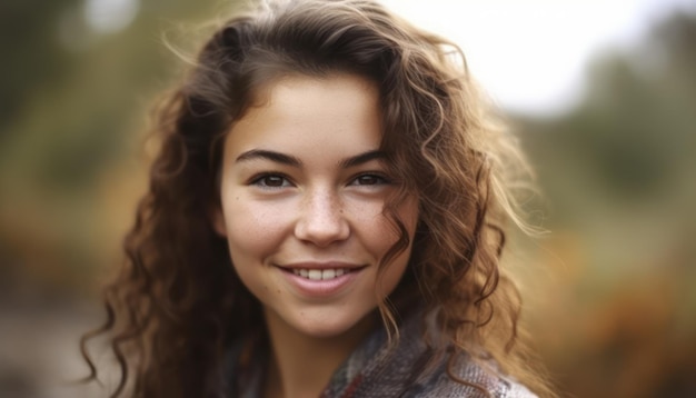 Jolie fille souriante relaxante en plein air