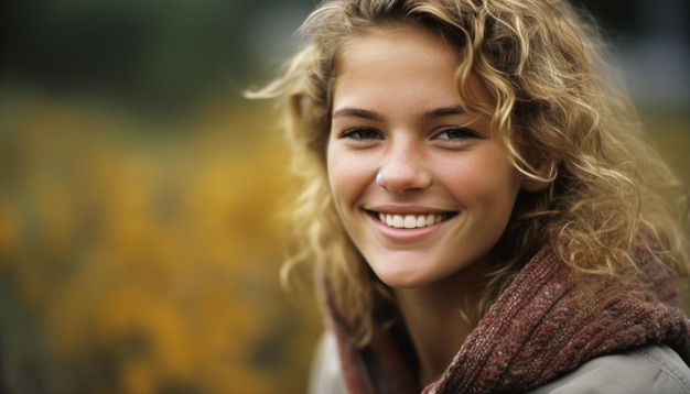 Jolie fille souriante relaxante en plein air