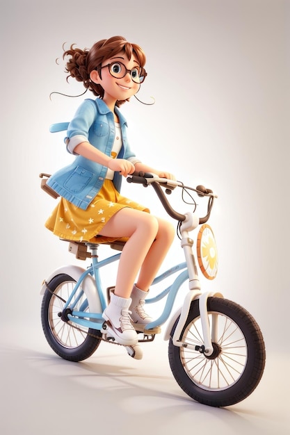 Photo une jolie fille à vélo.