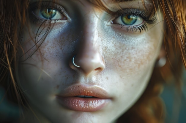 Une jolie fille avec des yeux perçants