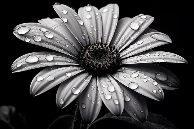 Une jolie fleur noire et blanche