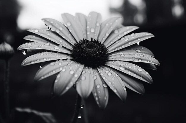 Une jolie fleur noire et blanche