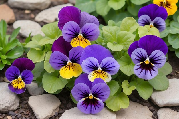 Une jolie fleur de violette à cornes fleur de lit Viola cornuta fleur de jardin