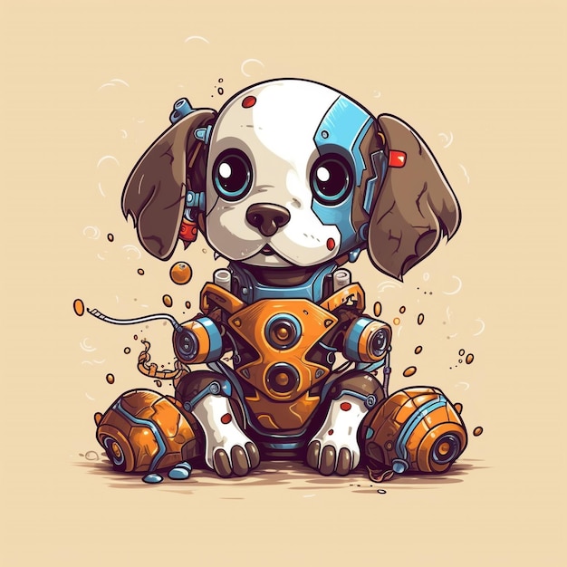 Une jolie illustration de chien robot.