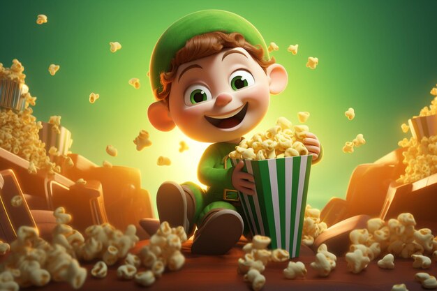 Photo une jolie illustration de dessin animé pour lucky charms une célébration de la saint-patrick