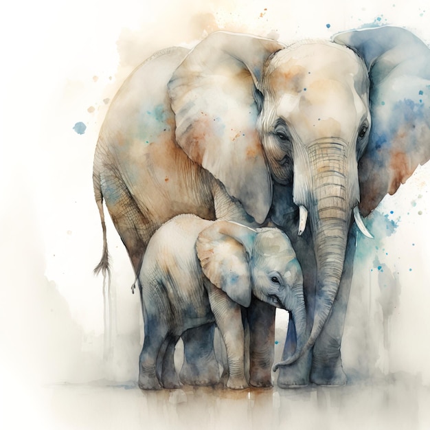 Jolie illustration dessinée à la main d'un éléphant de bande dessinée qui peut être utilisée pour un livre d'images pour enfants