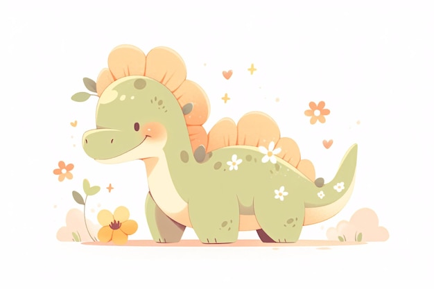 Une jolie illustration de dinosaure pour enfants. Une illustration de concept éducatif.