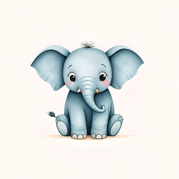 Une jolie illustration d'éléphant pour les livres d'histoires pour enfants