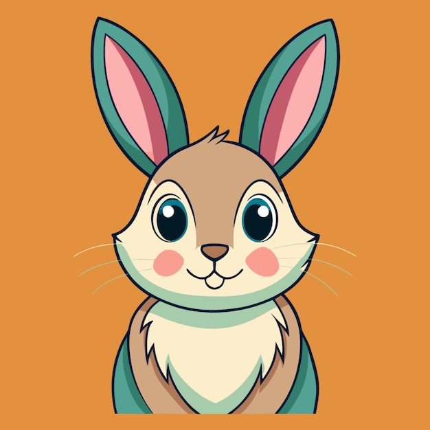 Une jolie illustration de lapin avec des fleurs en couleurs pastel
