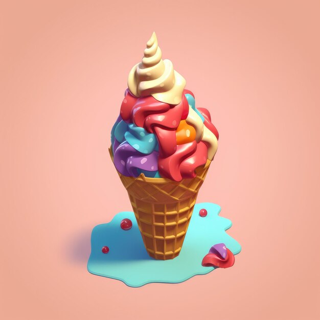 Une jolie image d'illustration de crème glacée