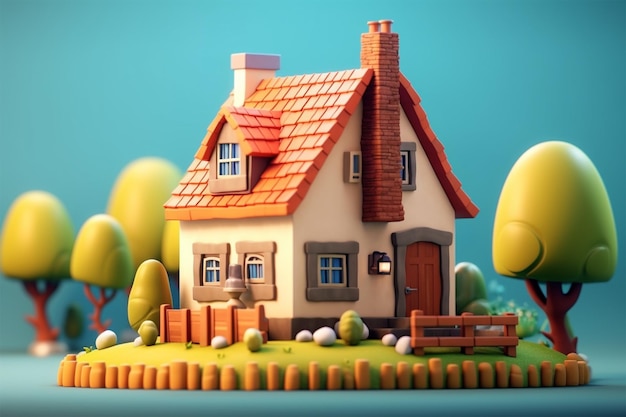 jolie maison ou rendu 3d à la maison