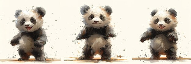 Une jolie peinture à l'aquarelle du panda