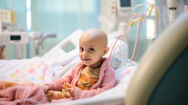 Une jolie petite fille atteinte de cancer.