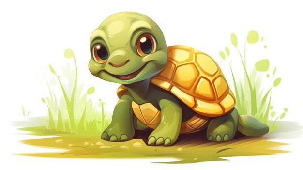 Photo une jolie petite tortue en style vectoriel