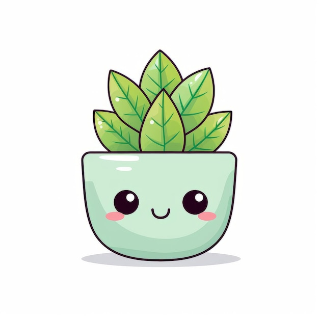 Jolie plante succulente en pot Illustration de dessin animé plane vectorielle Isolé sur fond blanc