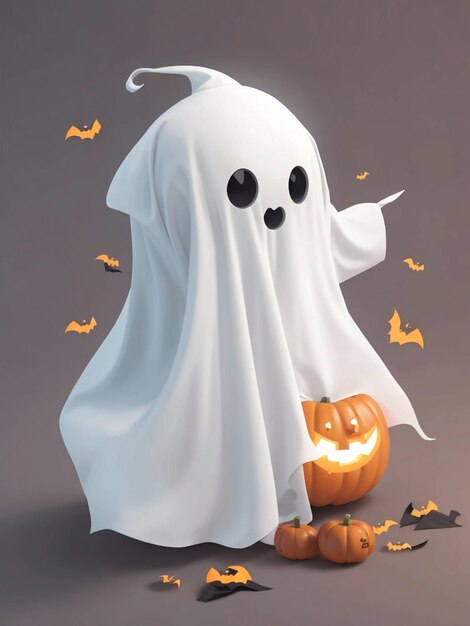 Photo une jolie robe blanche de fantôme d'halloween